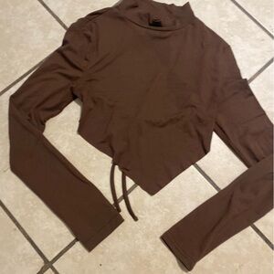 Brown Long Sleeve Women's Top